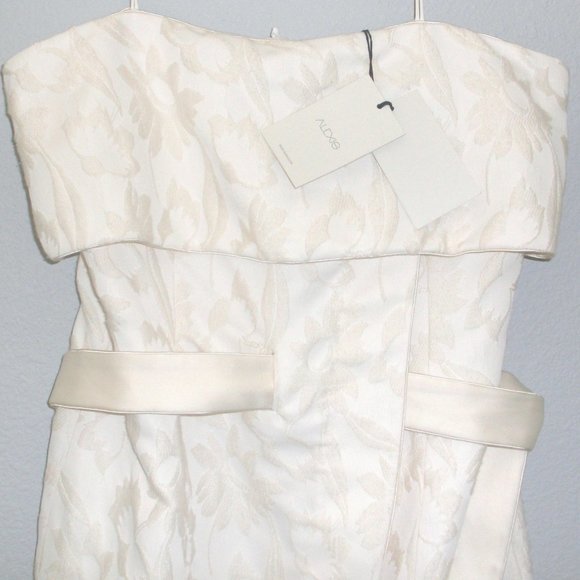 NWT Alexis Isotta Floral Brocade Strapless Wrap Tie Dress XL - Picture 6 of 13